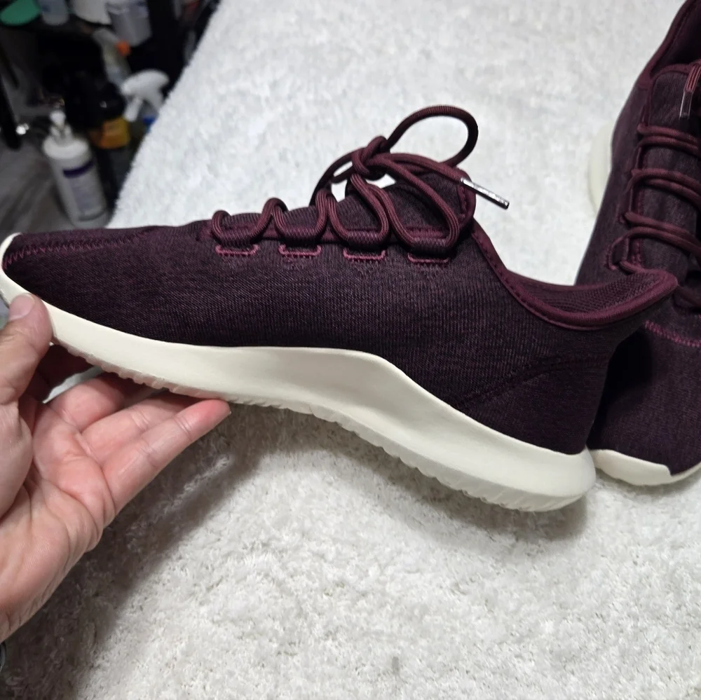 Adidas Tubular Shadow Men's Running Shoes Maroon White Athletic Sz 9.5
